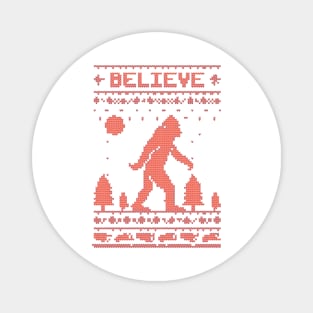 believe bigfoot ugly christmas Magnet